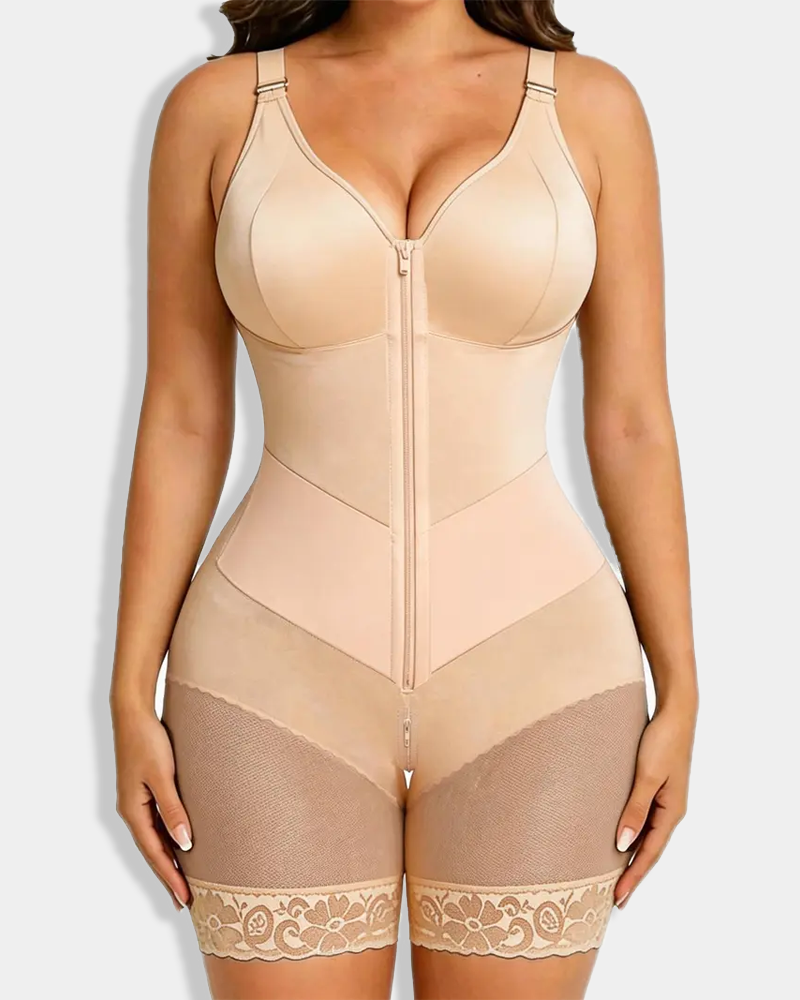 Zipper Tummy Control & Butt Lifter Shapewear Bodysuit