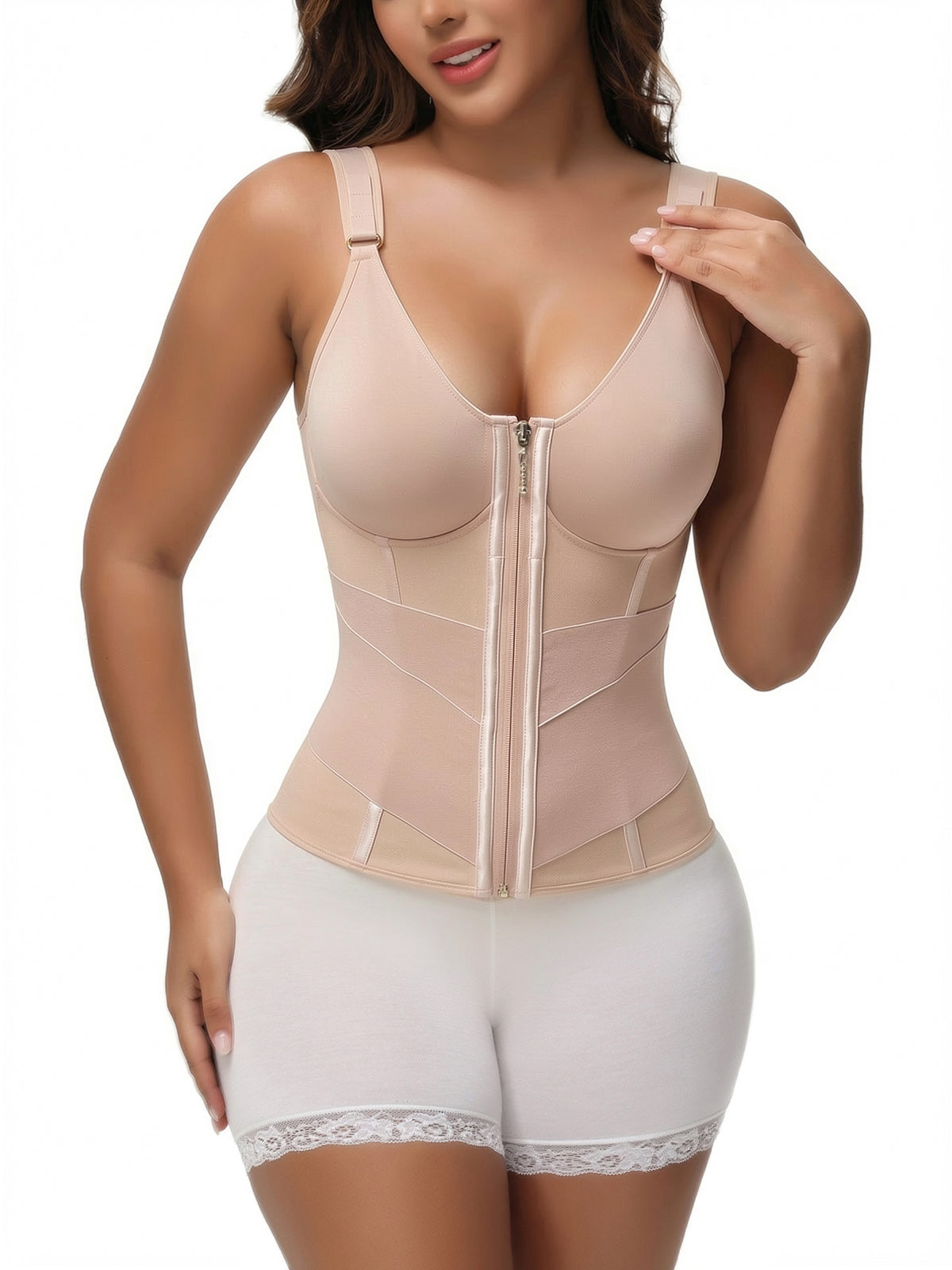 Adjustable Strap High Compression Shaper Vest With Built In Cups