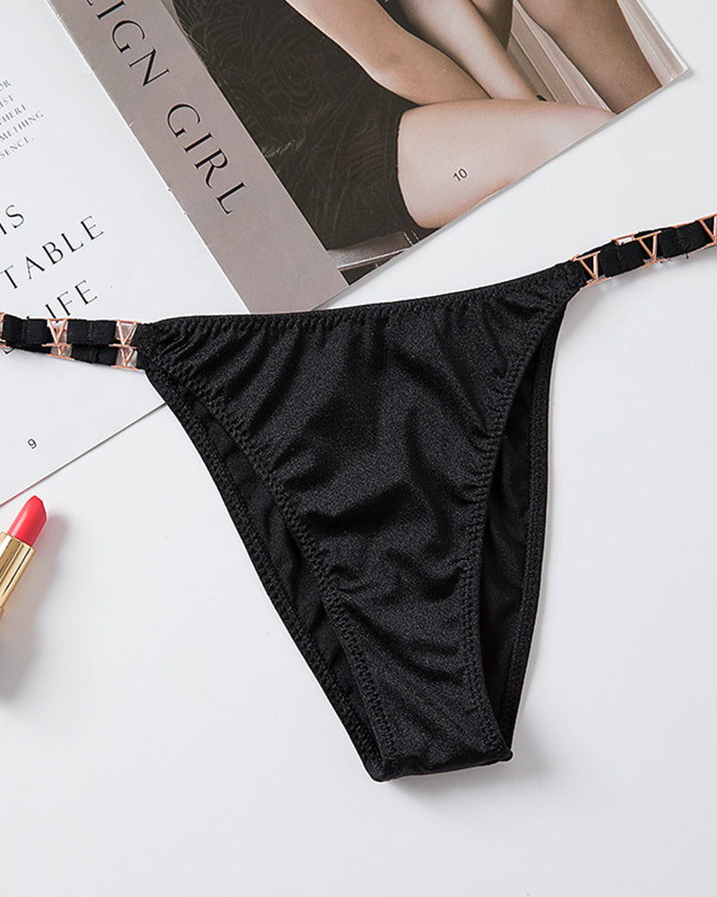 Sexy V-Shaped Metallic Ice Silk Panties
