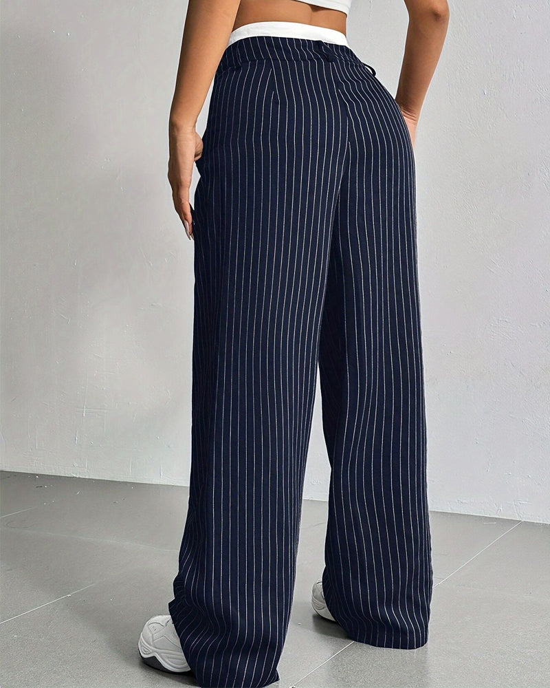 Simple Drape Loose Straight Pants