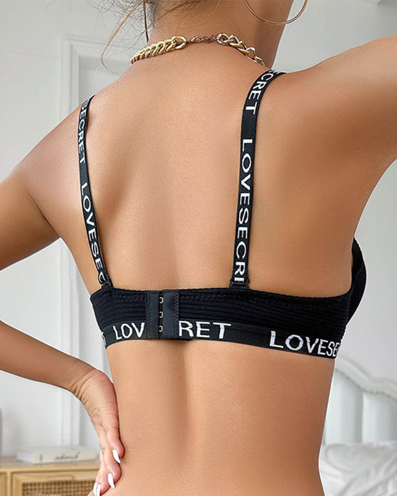 Letter Strap Sexy Lingerie Set