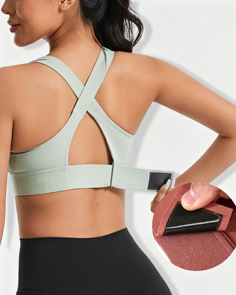 Adjustable Front Zip Beauty Back Yoga Sports Bra