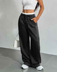 Simple Drape Loose Straight Pants