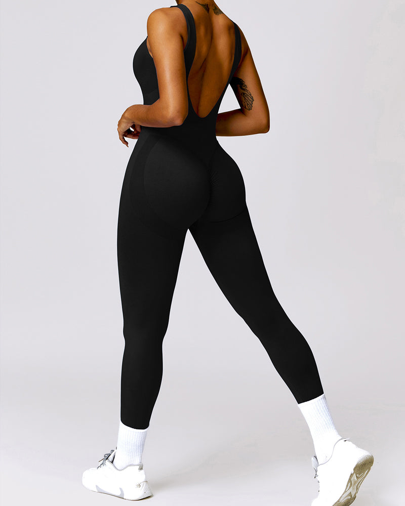 Hollow Back Hip Lift One-Piece Yoga Jumpsuit