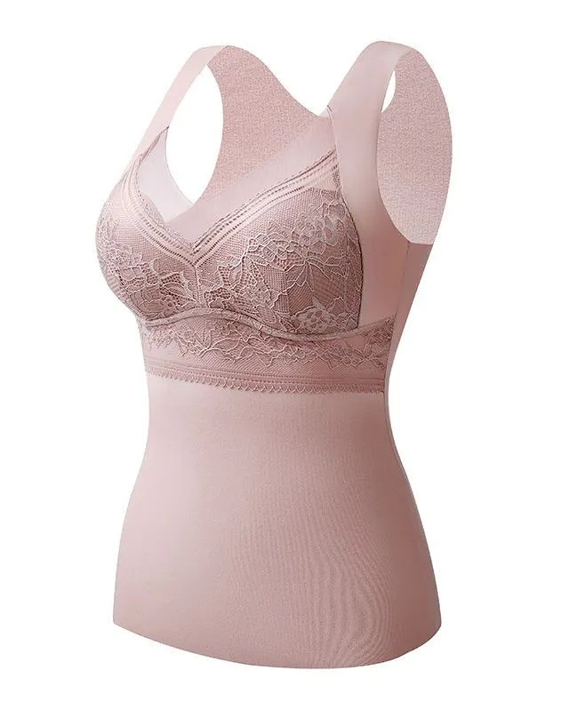Women's Autumn/Winter V-Neck Velvet Lace Thermal Underwear