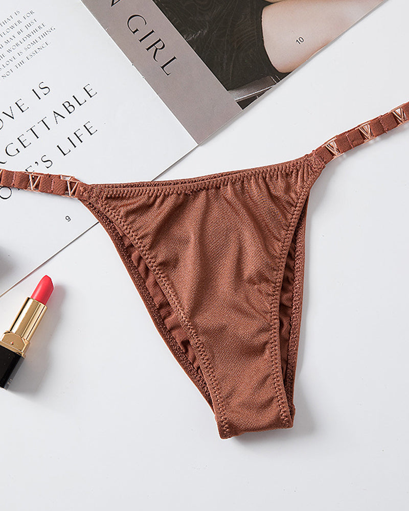 Sexy V-Shaped Metallic Ice Silk Panties