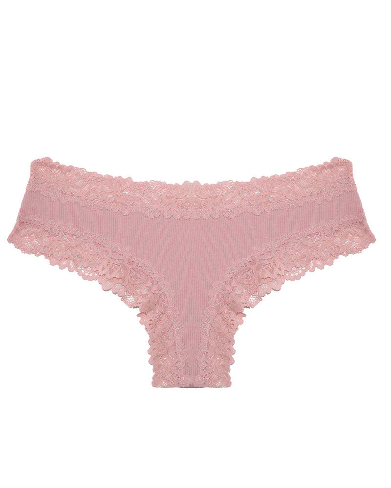 Sexy mid-rise ribbed cotton briefs