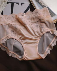 Women's Plus Size Underwear, Ladies Sexy Lace High Waisted Panties, Soft Full Breathable Briefs