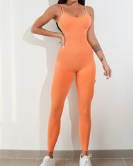 Seamless One-Piece High-Elastic Yoga Butt Lifting Fitness Jumpsuit