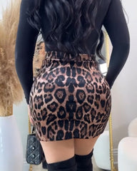 Leopard Print Sexy Hip Skirt