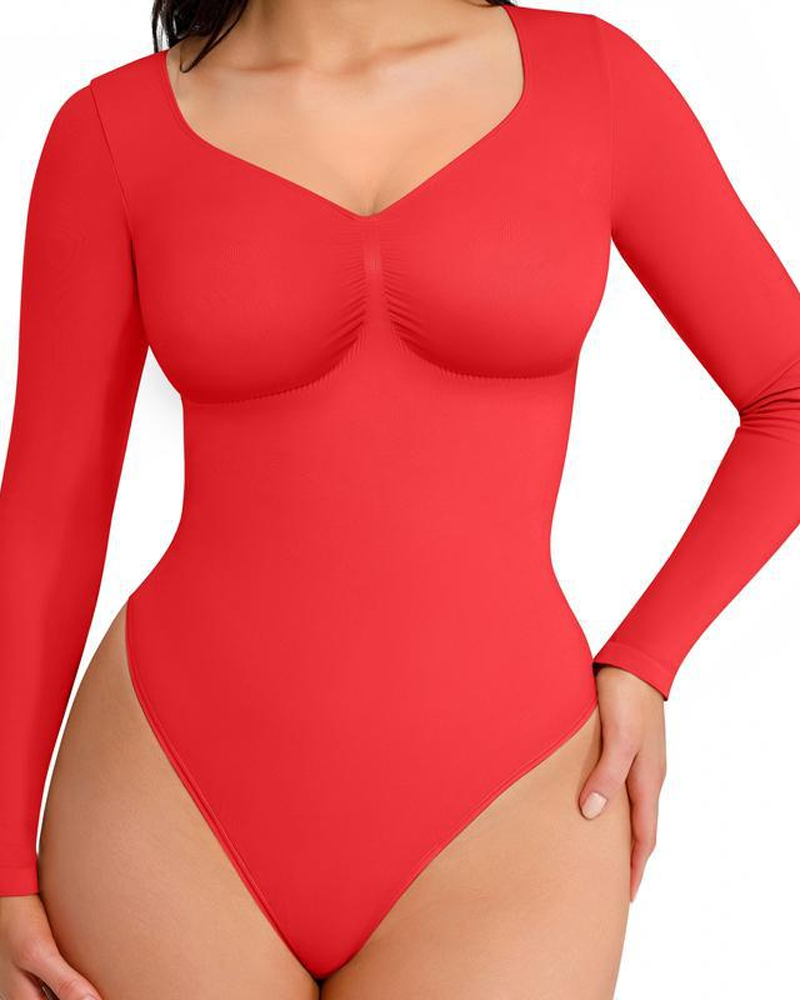 Slim-Fit V-Neck Seamless Body Shaping Bodysuit