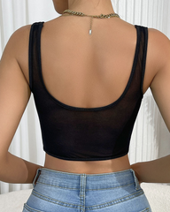 Mesh Sheer Boned Corset Bustier
