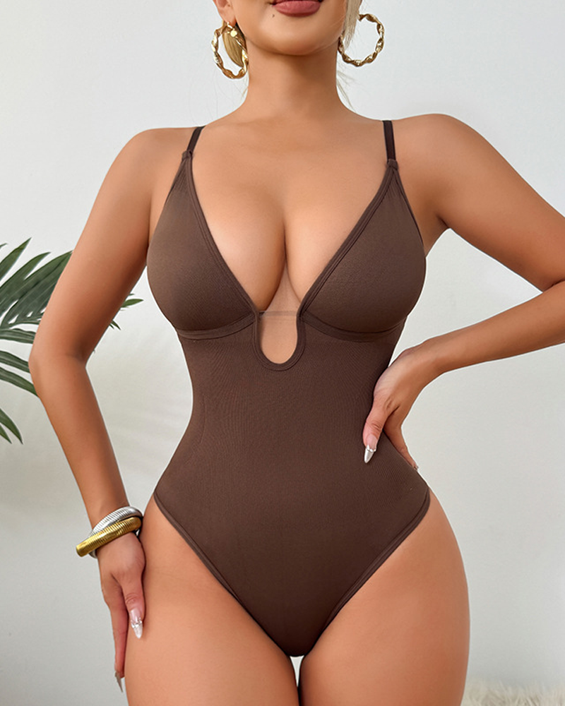 Deep V-Neck Sexy Waist Triangle Bodysuit