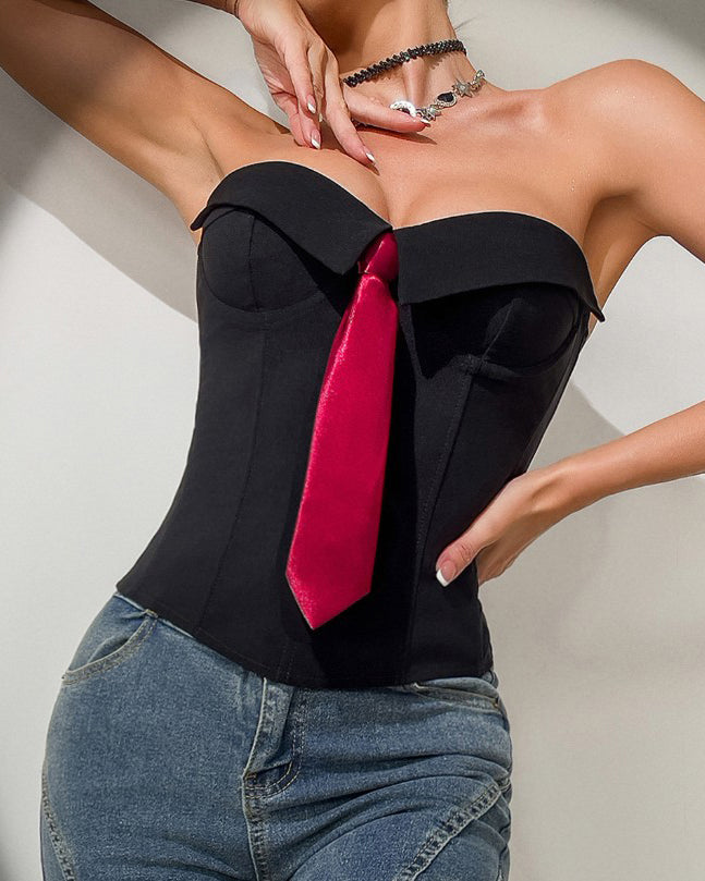 Bandeau Tie Slimming Corset Top