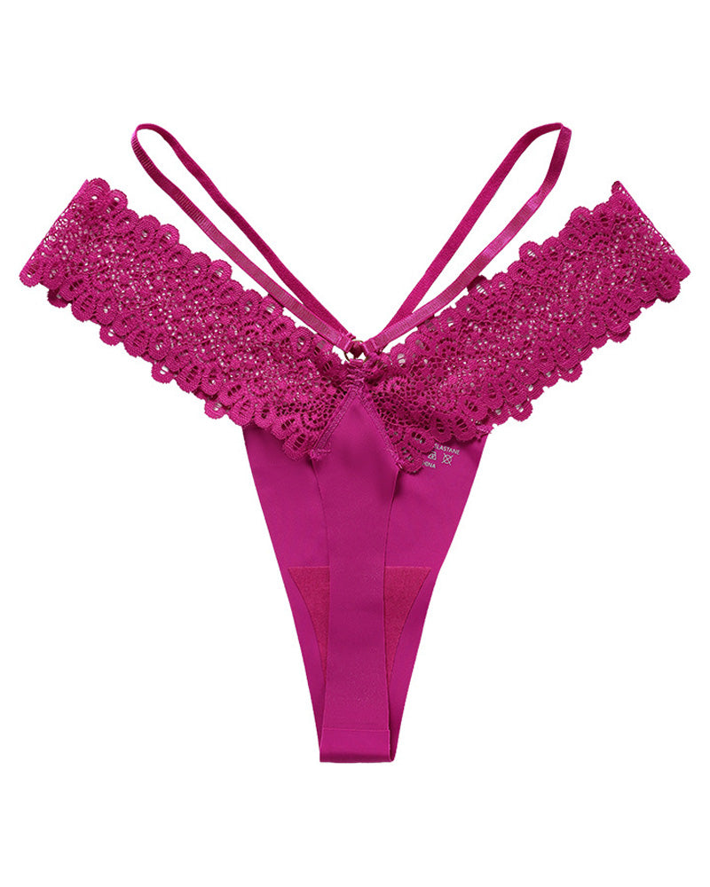 French lace stitching thin strap sexy thong