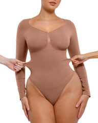 Slim-Fit V-Neck Seamless Body Shaping Bodysuit