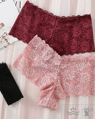 Lace Hip-Lifting Cotton Antibacterial Crotch Briefs