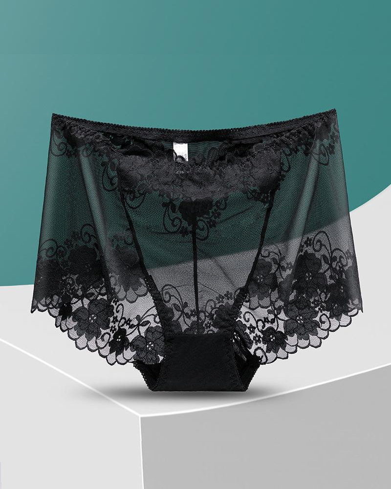 Lace High-Waisted Seamless Breathable Panties