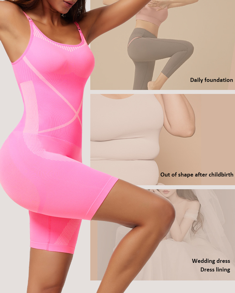 Cross-Knit Seamless Butt Lifting Shapewear Bodysuit