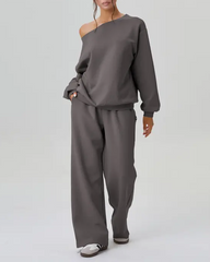 Off-Shoulder Sports Casual Suit