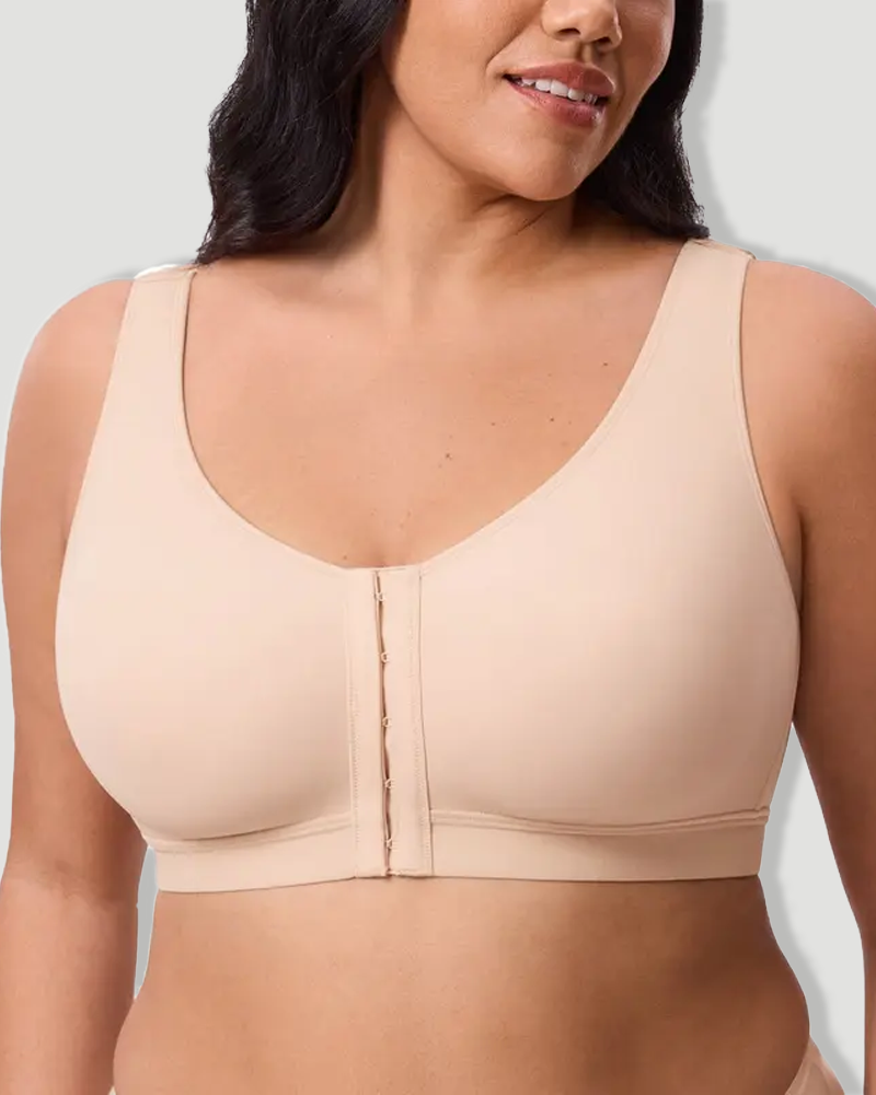 Full Cup Non-Padded Soft Lift Front Closure Bra