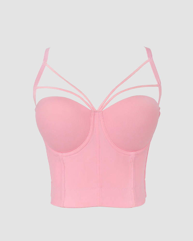 Spaghetti Strap Underwire Shaping Bra With Beautiful Back