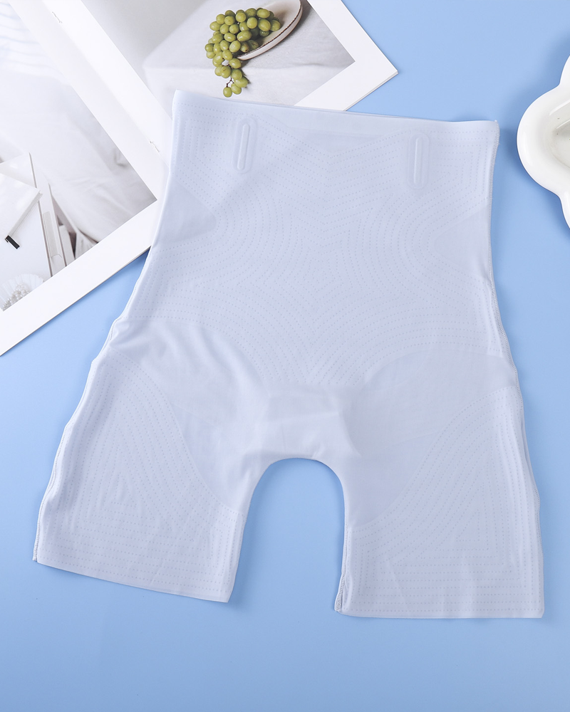 High Waist Ice Silk Seamless Ultra-Thin Postpartum Tummy Control Butt Lifting Shorts