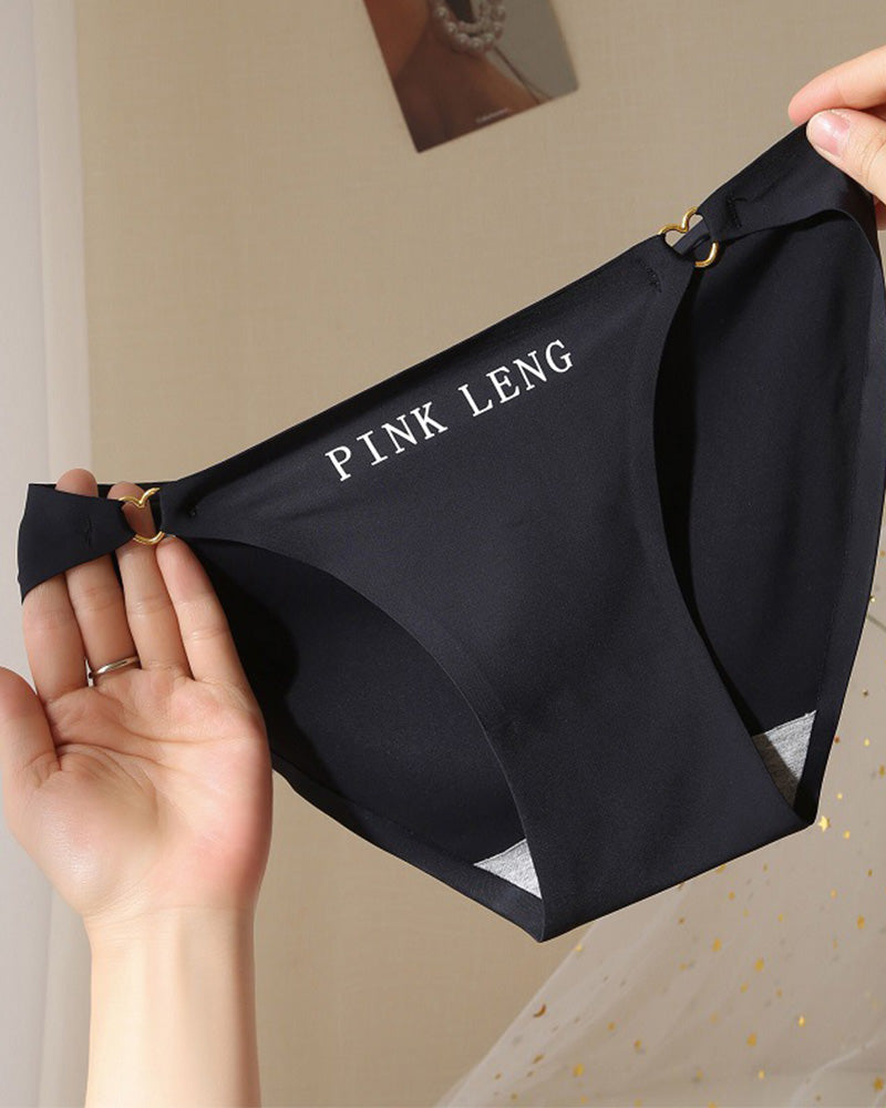 Sexy Hollow Ring Buckle Heart Seamless Ice Silk Underwear