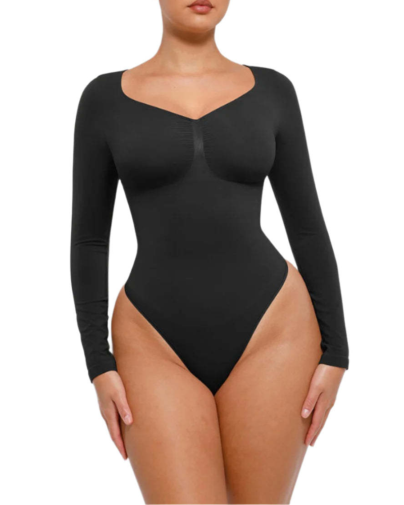 Slim-Fit V-Neck Seamless Body Shaping Bodysuit