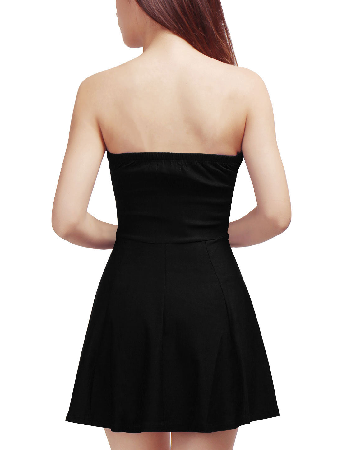 Zip Up Sexy Strapless Party Club Mini Bodycon Dress