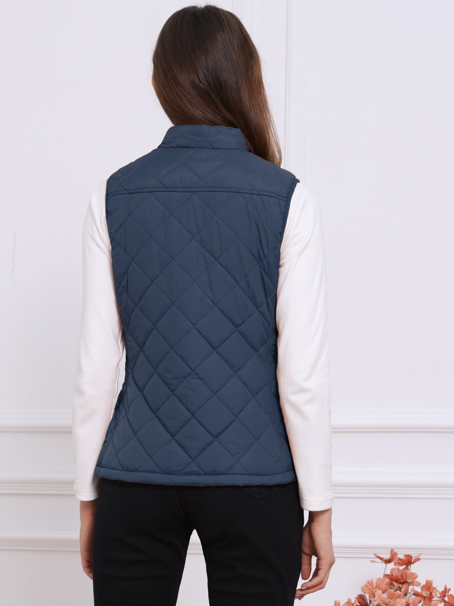 Stand Collar Lightweight Gilet Quilted Zipper Vest