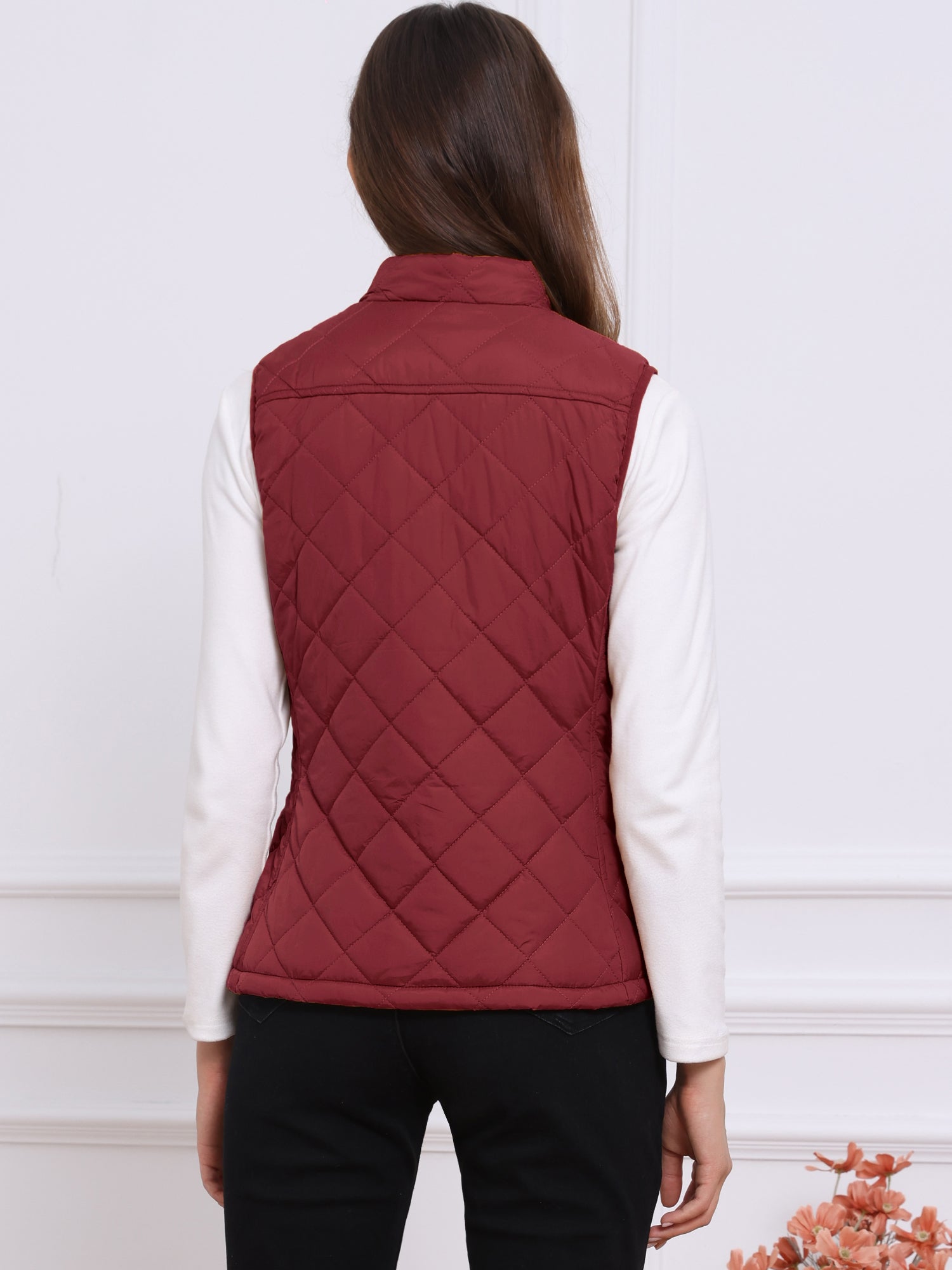 Stand Collar Lightweight Gilet Quilted Zipper Vest