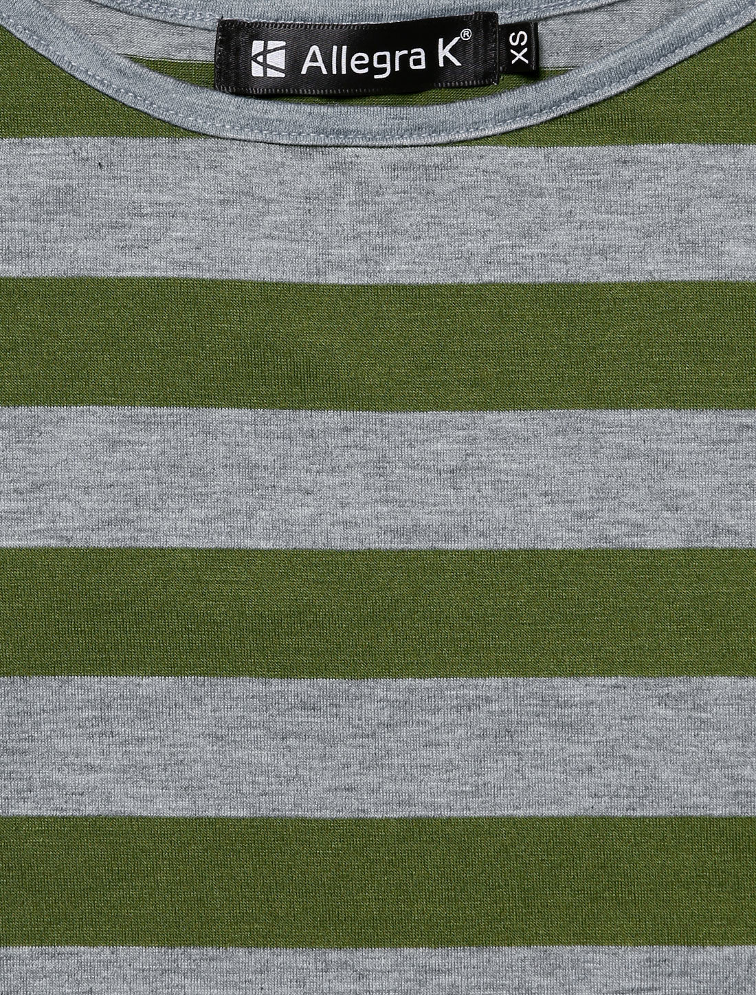3/4 Sleeve Round Neck Casual Striped T-Shirt
