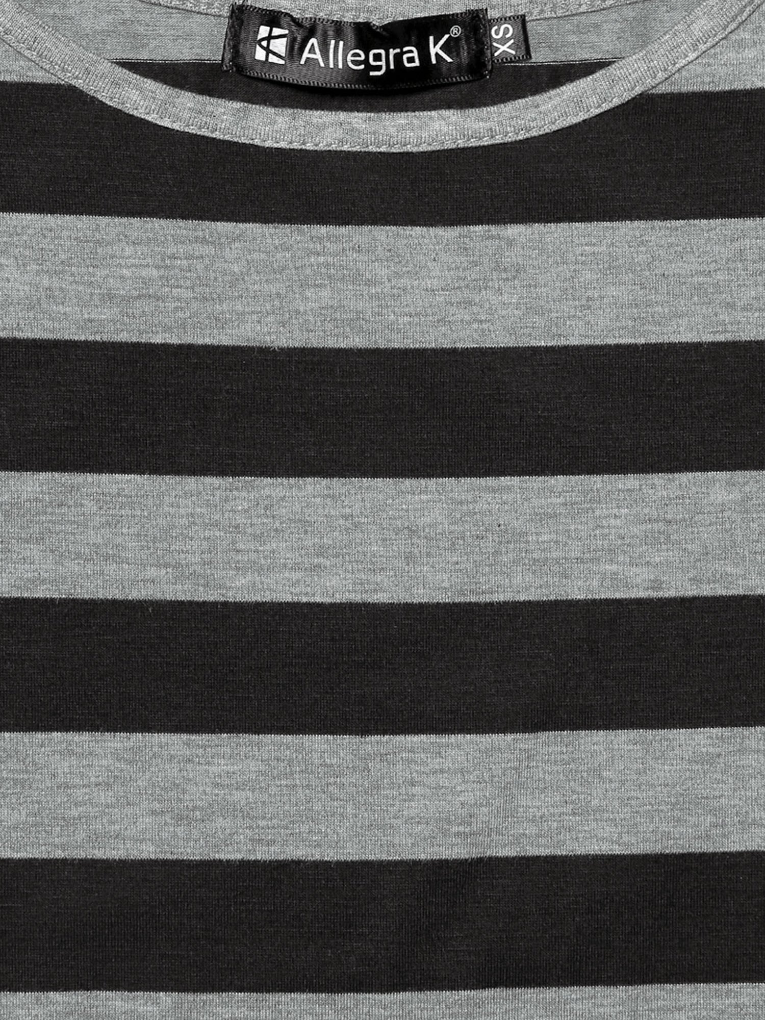 Striped 3/4 Sleeve Round Neck Casual T-Shirt