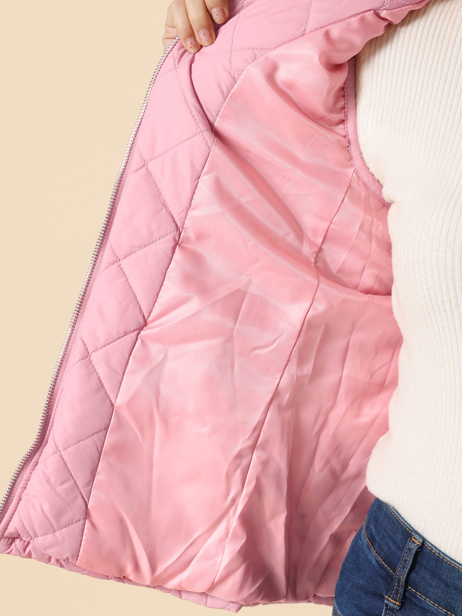 Stand Collar Lightweight Gilet Quilted Zipper Vest