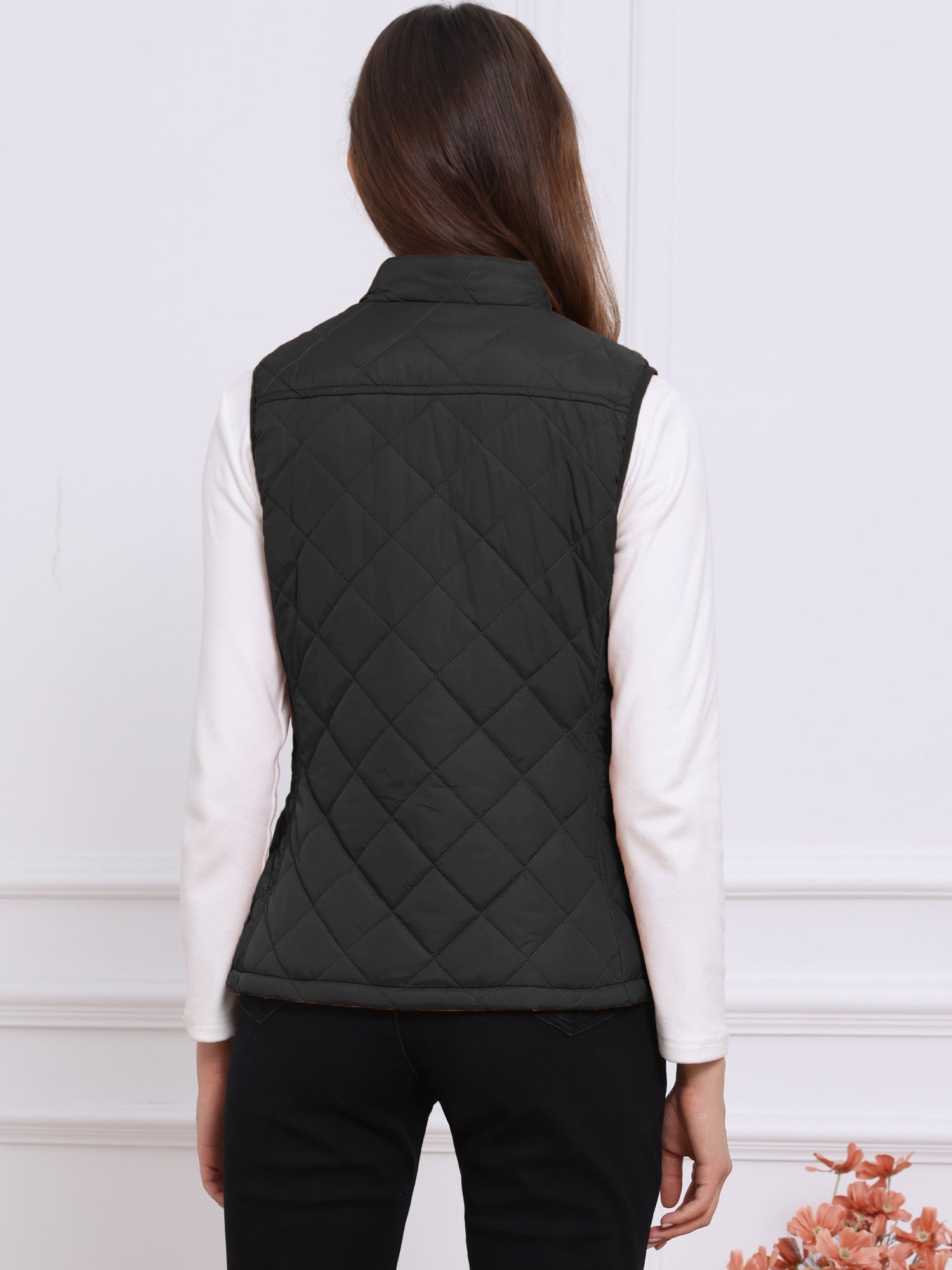 Stand Collar Lightweight Gilet Quilted Zipper Vest