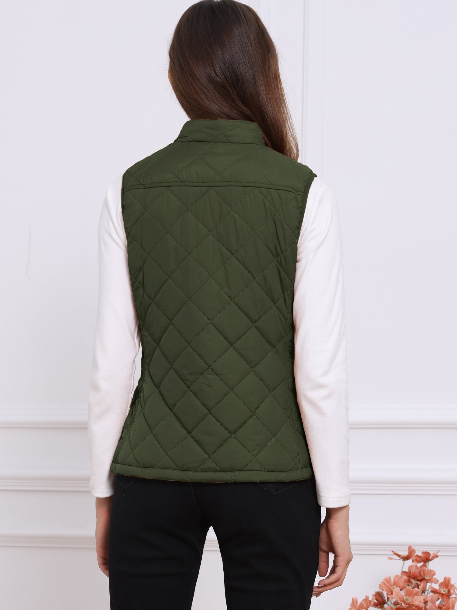 Stand Collar Lightweight Gilet Quilted Zipper Vest