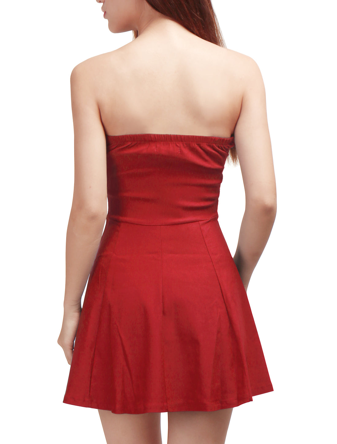 Zip Up Sexy Strapless Party Club Mini Bodycon Dress