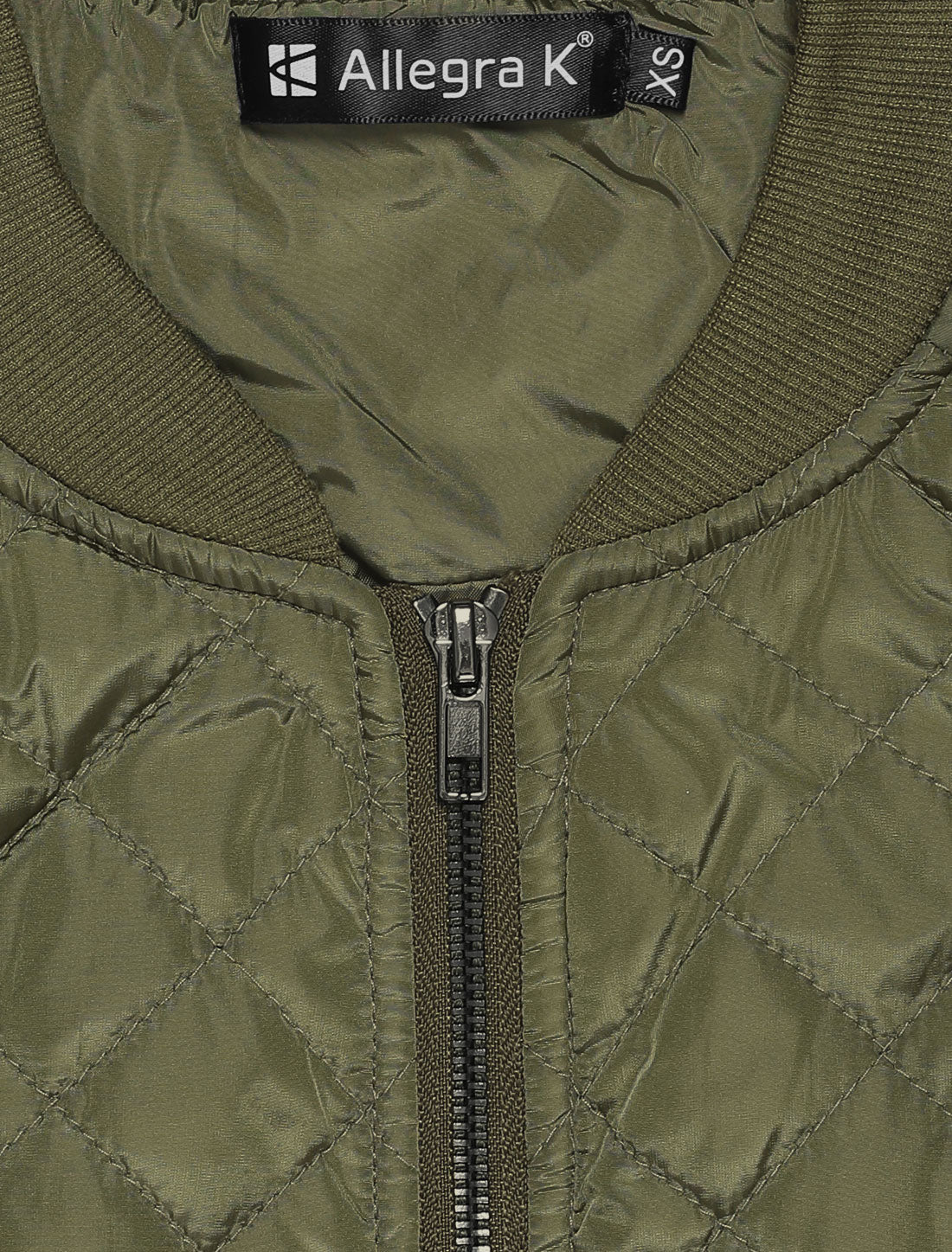 Casual Zip Up Raglan Long Sleeve Quilted Bomber Jacket