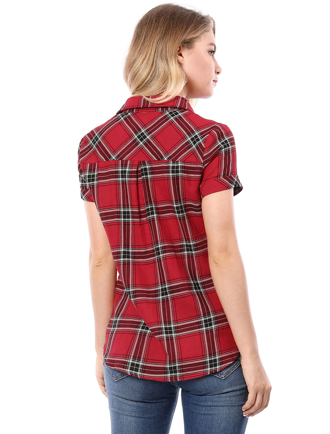 Classic Plaid Button Down Short Sleeve Shirt