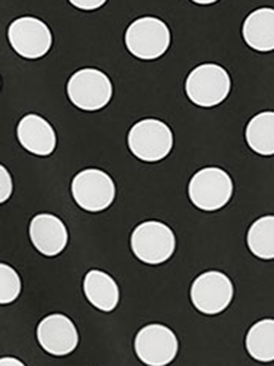 Polka Dots Contrast Peter Pan Collar Top 3/4 Sleeve Blouse Shirt