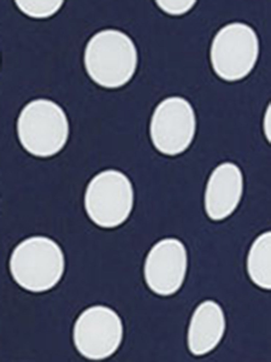 Polka Dots Contrast Peter Pan Collar Top 3/4 Sleeve Blouse Shirt