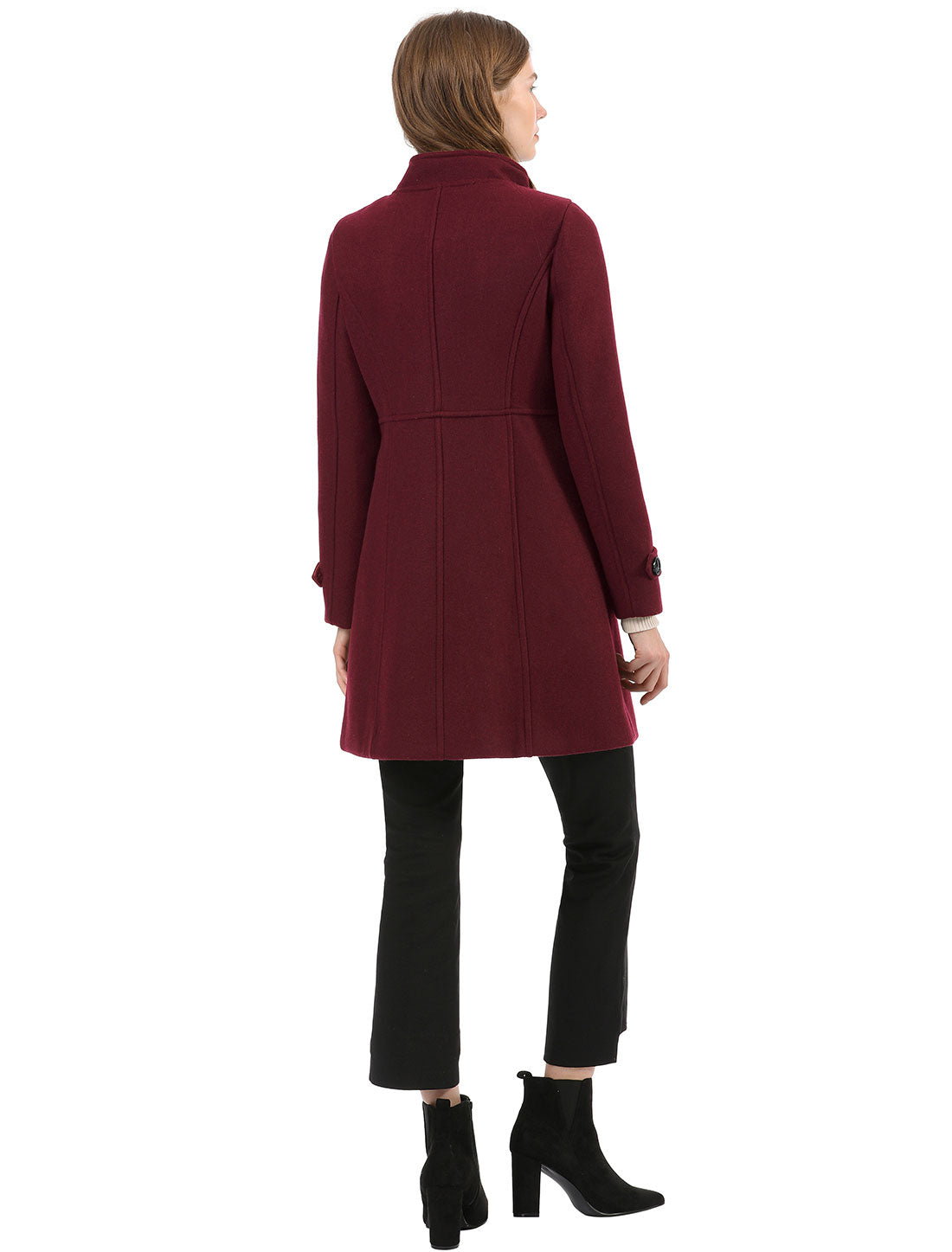 Stand Collar Double Breasted Slant Pockets Trendy Outwear Winter Coat
