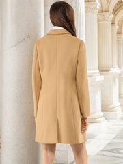 Notched Lapel Single Breasted Outwear Winter Pea Coat