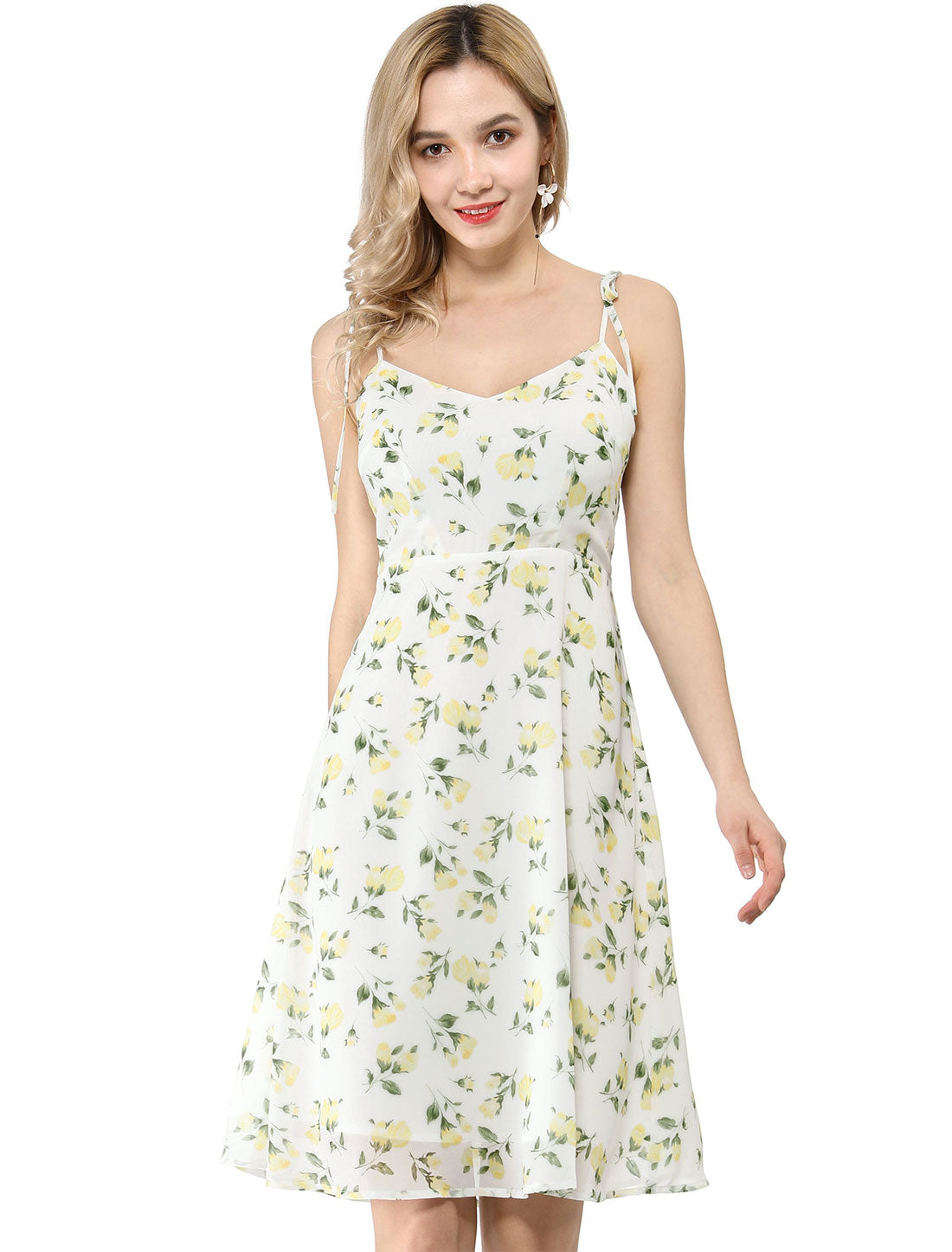 Spaghetti Strap Dress A-Line Smocked Beach Summer Floral Sundress