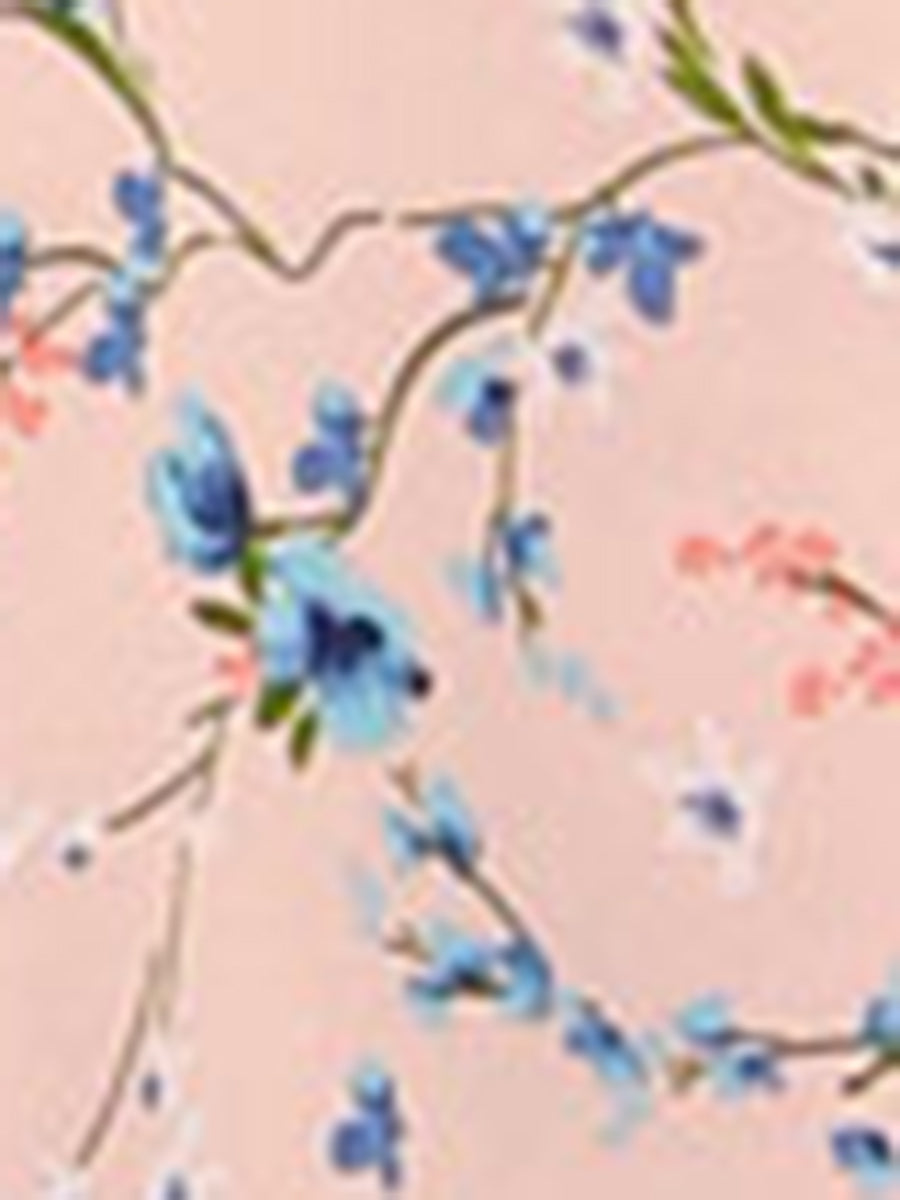 Spaghetti Strap Asymmetrical High Low Floral A-Line Midi Dress