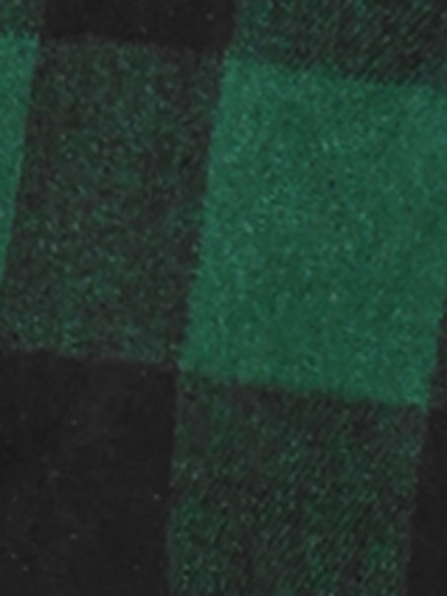 Buffalo Checks Double Breasted Notched Lapel Plaid Trench Pea Coat