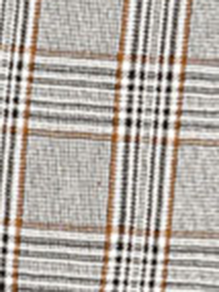 Double Breasted Notched Lapel Plaid Trench Blazer Coat