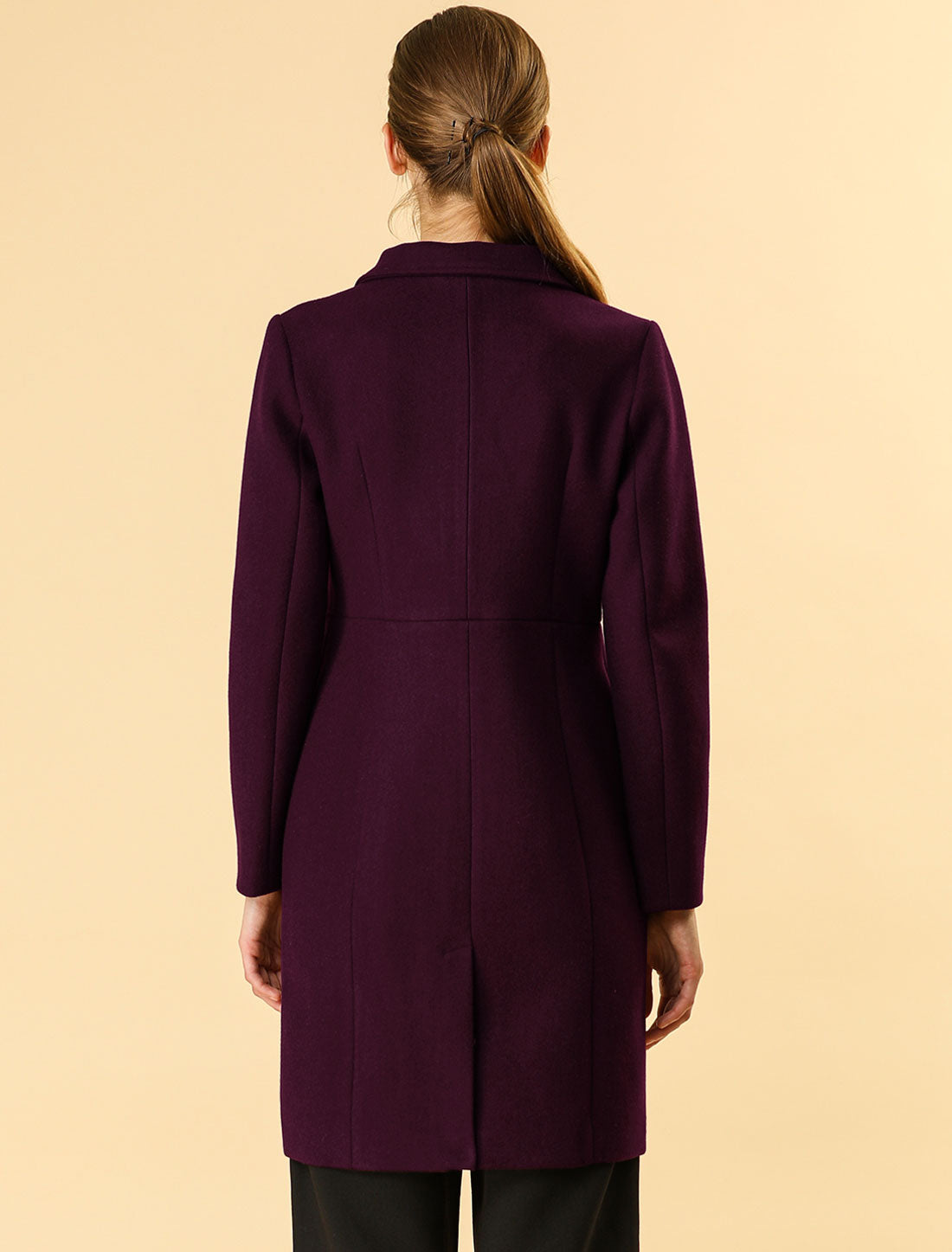 Notched Lapel Double Breasted Outwear Winter Long Coat