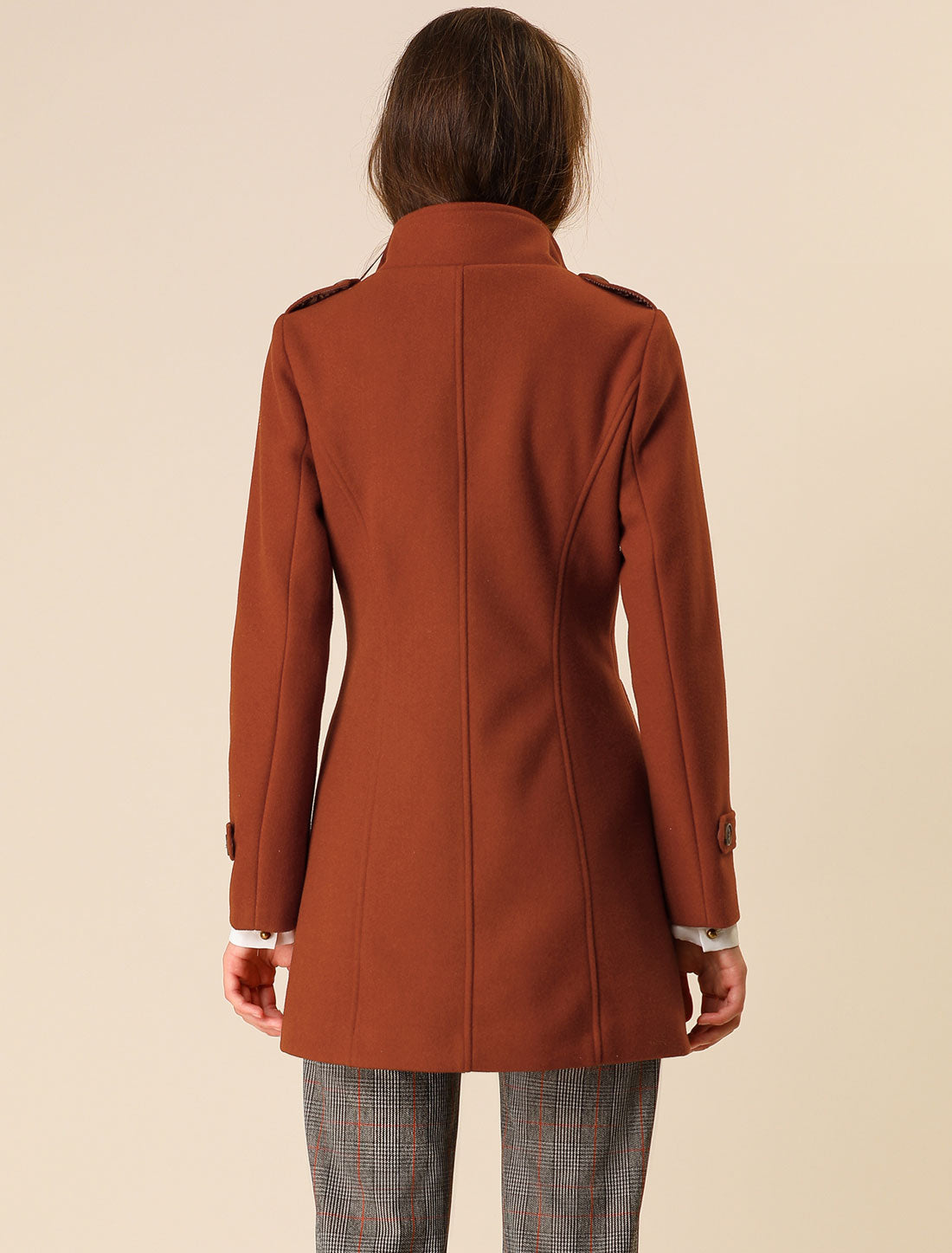Stand Collar Double Breasted Trendy Belted Winter Coat